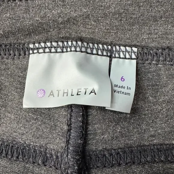 Athleta SZ 6 Ponte Moto 2.0 Pants Mid-Rise Zip-Fly Pocket Stretch Gray Heathered - Picture 7 of 8